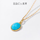 IL&CO Youke Natural Turquoise Necklace for Women Light Luxury S925 Silver Clavicle Chain Birthday and Valentine's Day Gift for Girlfriend S925 Silver Turquoise Necklace