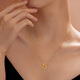 Lukfook Jewelry New Year's Gift Gold Necklace Interlocking Crushed Ice Ring Pure Gold Necklace Price Approximately 3.00g