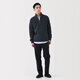 MUJI Men's Wool Medium Gauge Ribbed Knit Half-Zip Sweater 25 Years Winter Men's Clothing AA0TWA5A Smoked Blue M (170/92A)