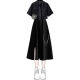 Qimai Korean retro college style girls suit 2023 summer sweet and cool suit female students Korean loose college style lining black shirt + skirt 1389# XL Recommended 125-140Jin [Jin equals 0.5 kg]