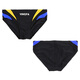 YINGFA bañador, bañador triangular para hombre, bañador de carreras impermeable de secado rápido, traje de baño de competición de entrenamiento profesional para adultos para niños 9617-1 negro (color amarillo y azul a juego) 2XL (cintura 86-90 cm/talla 33-35)
