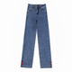 Zhidou Dou Xintang Smoke Pipe Jeans for Women in 2025 New Style Straight Pull Slimming Wide Legs Draping Loose High Waist Elastic 9756 Light Color Plus Fleece 28