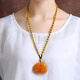 Mochen MOEYCIOR natural old beeswax amber pendant men's and women's necklace ethnic feng shui drop peace buckle Wushi brand sweater chain gift full chain - gourd 0 carat
