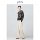 
Yifei (YIFINI) abstract printed jacquard Maillard sweater for women in autumn and winter new versatile warm sweater B10M3937 abstract button rope jacquard S
