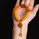 Qingcheng Mountain Pixiu Lucky South Red Bracelet Amber Old Beeswax Chicken Oil Yellow Bracelet Safety Buckle Auspicious Ruyi Birthday Gift Beeswax Pixiu South Red Bracelet + Expired