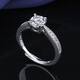Hongying imitation moissanite diamond ring 1 carat electroplated couple ring wedding proposal birthday gift four-claw ring for girl gift box white gold one carat opening adjustable