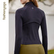 
Fan Sheng Yoga Running Fitness Clothes for Women Slim waist-length long-sleeved nude elastic sports jacket jacket cardigan FC12858 Moonlight Black XL