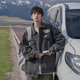 POUM men's joint denim jacket men's autumn new Hong Kong style retro loose casual couple work clothes jacket CRB-2035 black XL