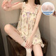 Shimba Rabbit Hosenders Pyjamas für Frauen im Sommer mit Brustpolsterhülsen und süßer und süßer Anzug für Schüler Mädchen Home Clothes JDX-9721 L (Empfohlen 100-115Jin [Jin ist gleich 0,5 kg])