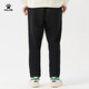 KELME fleece sweatpants men's winter warm loose straight solid color sweatpants casual long pants agate black L