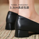 Lu Shinan Black Travail Chaussures pour femmes au printemps et automne Nouveaux talons épais chaussures simples de mouton Solide confortable Chaussures de travail rétro à talon intermédiaire