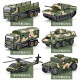 Baolexing children's toy car model alloy car shell boy digging engineering vehicle set birthday gift military 6-pack