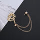 Nianfu Chinese style fashionable men's suit brooch set with diamonds Chinese dragon chain tassel collar pin dress accessories for wife gold