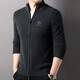 Hengyuanxiang 100% Cardigan Herren -Strickjacke 2024 Herbst und Winter Neue Jugend -Mode -Pullover Jacke Solid Color Pullover Stand Collar Schwarz M 170/48/105