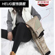 HEUG Five White Goose Coldproof Pants Cotton Pants Women's Winter Slim Plush Thickened Warm Pants High Waist Women's Pants Black L 90-105