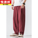 Hengyuanxiang domestic linen casual pants men's loose large-size wide-leg harem pants bloomers trousers Chinese style men's clothing black 3XL 170-180Jin [Jin equals 0.5 kg]