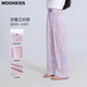 moonkids女童冰丝防蚊裤夏季薄款裤子儿童阔腿裤2025夏装凉感大童洋气长裤 15290紫色阔腿裤+9889白色短袖 150 cm