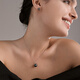Tahitian 18K gold black pearl pendant classic round bright seawater pearl necklace A grade 11-12mm +925 silver chain