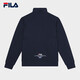 FILA Official Jacket Men's Autumn and Winter Basic Comfortable Simple Casual Commuting Stand Collar Top Jacket Men Legend Blue-NV XL 180/100A/XL