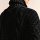 Skizzieren Sie Herrenherbst- und Winter neuer lässiger loser Pullover Strickjacken komfortable warme Jacquard Retro Design Jacke Trend 001 Buch Black L