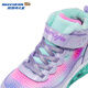 Skechers斯凯奇儿童秋冬保暖运动鞋舒适闪灯休闲棉靴302677L 677L薰衣草色/多彩色/LVMT 28.5