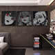 Chengzai aokizy hanging painting trendy black and white living room sofa background wall decoration painting e-sports room cartoon bedroom bedside painting JD13971 30*30 texture oil canvas ps black frame