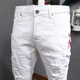 Niu Bafang Jeans blancos de otoño White White Swallowtail Slim Fees Slim Pants de nueve puntos volteados Jeans Men 869-2 White Size 30 (dos pies tres)