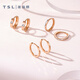 Xie Ruilin (TSL) 18K gold earrings for women, simple and casual geometric earrings pair BE661-BE663 BE662-two-color car flower pricing category