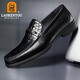 Alter Mann des Mannes (Laorentou) Lederschuhe Herrenzehenschicht Cowide Britisch gedruckte Business Formale Schuhe Fahren Hochzeitsschuhe Arbeit Lederschuhe Boss La13118 Black 43