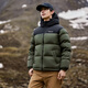 Pathfinder 700 Puff Daunenjacke für Männer und Frauen, Paar, Winter, dick, warm, Outdoor-Daunenjacke, Gruppenkauf, mit Kapuze, lässig, locker, außen, Schwarz, 2XL