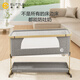 Elittile Yiletu crib multi-functional removable foldable newborn baby splicing bed sixth generation plus log gray
