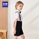 Romon boys dress summer children's graduation performance suit kindergarten overalls flower girl black suit 150