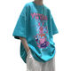 7-quarter sleeve T-shirt men ins trendy brand Hong Kong style couple loose clothes half-sleeved trend summer oversize national trend T-shirt SN1156 695 orange red S [collect priority delivery]