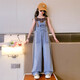 Girls denim overalls 2025 new children's fashionable autumn clothes Korean version of street big children's suspender pants overalls 160