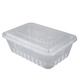 Rectangular disposable lunch box plastic takeaway packaging box large transparent tableware fast food round lunch box with lid rectangular 1000ML transparent (10 pcs with lid)