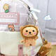 Schoolbag hanging chain women's clothing dead rabbit key chain female cute internet celebrity Korean version student schoolbag hanging bag hanging decoration couple small gift brown [pretending to be dead rabbit]