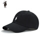 Lallen Paul polo hat for men and women, curved brim soft-top cap, trendy khaki all-match sunshade baseball cap polo baseball cap - black m 54-60cm
