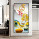 Mo painted Lulin modern simple entrance decoration painting opposite the door mural painting at the end of the corridor hanging paintings light luxury elk aisle entrance door painting 9-Home and Fugui 12149 Porcelain diamond inlaid 70*140 cool black