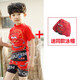 Zhidoudou Summer Boy Cartoon Badeanzug Kinder Split schnell trockener Sonnenschutz Medium-Big Kinder Cartoon Car Racing-Bewegung DXS-2677+Schwimmbrillen+Autoschuhe Bemerkungen Fuß Länge S All Size