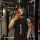 GEKM Muscle Fitness Brothers Trendy Vest Male Brothers Summer Running Basketball Training Vest Sleeveless T-Shirt Sportswear B-09 (Cotton) Black Orange Blossom XL [Recommended 140-160Jin [Jin equals 0.5kg]]