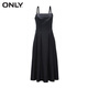 ONLY autumn and winter fashion casual versatile solid color suspender pleated dress for women 12347Y001 H1Z black BLACK L 170/88A