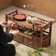 QINGLAN North American walnut tea set tea cup storage rack tea rack storage rack new Chinese style solid wood ornaments display cabinet Lanting storage rack_Walnut