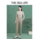 THE SEA LIFE Ou Hai Yisheng High-waisted straight-leg pants 24 years of autumn and winter high-elastic temperament tea-color trousers 12128 brown S
