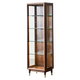 Fu Sen all solid wood display cabinet North American black walnut wine cabinet glass door storage cabinet living room home bookcase TV side cabinet all North American black walnut + (light strip) 50*40*170