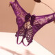 Sexy hollow underwear for women butterfly elements are convenient for dating for men and you lace open-stand thong black