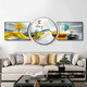 Lamp Keeper Sofa Background Wall Decoration Painting Flowing Water Produces Wealth New Chinese Living Room Decoration Painting Atmospheric Landscape Painting Background Wall Tea Room Ink Zen Triptych Hanging Painting Good as Good as Water Left and Right 60*80 Round 80CM Flat Crystal Porcelain + PVC Black Frame