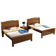 High-legged solid wood bed 1.5 meters high-legged 1.35m elderly hard board 1.8 meters double bed high-leg raised single walnut color - single bed + 10cm brown mat 1350mm*2000mm_frame structure
