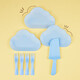 Youao disposable plate 10-person disposable dinner plate cutlery set birthday cake cutlery cloud plate