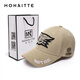 MONAITTE hat men's spring and summer new trendy brand versatile baseball cap hard top embroidered outdoor sports four-season trend peaked cap khaki (marked O-3) four-season style one size fits all adjustable 55-62CM