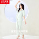 Red bean home imitation silk pajamas for women spring and summer short-sleeved trousers ice silk smooth and light JCJ218 mint green 165